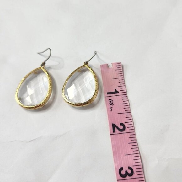 Women's Crystal Glass Tear Drop Earrings - Picture 2 of 3